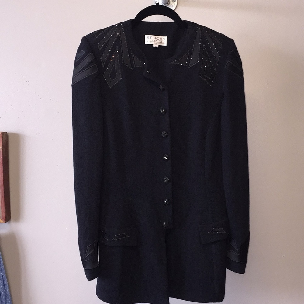 St John evening black vintage blazer